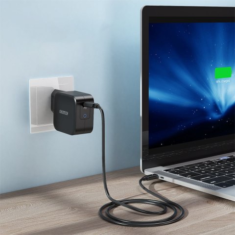Szybka ładowarka sieciowa GaN USB Typ C 61W 3A PowerDelivery czarny Szybka ładowarka sieciowa GaN USB Typ C 61W 3A PowerDelivery czarny