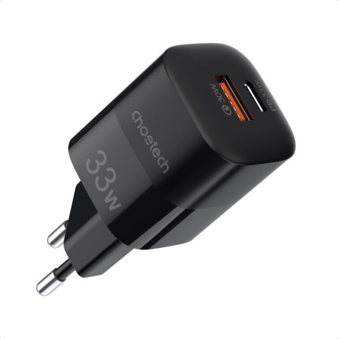 Szybka ładowarka sieciowa GaN USB Typ C PD QC 33W czarna Szybka ładowarka sieciowa GaN USB Typ C PD QC 33W czarna
