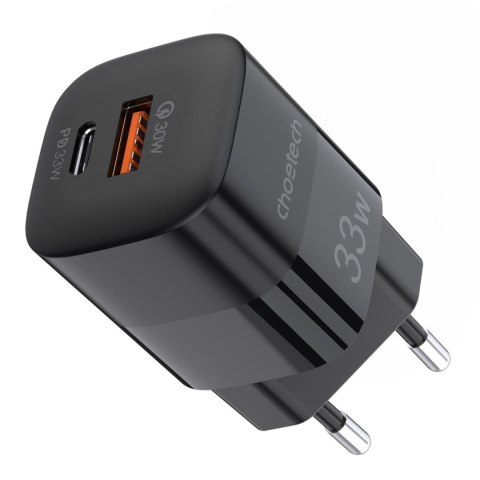 Szybka ładowarka sieciowa GaN USB Typ C PD QC 33W czarna Szybka ładowarka sieciowa GaN USB Typ C PD QC 33W czarna