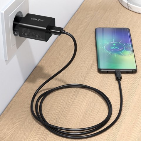 Szybka ładowarka sieciowa QuickCharge 3.0 18W 3A + kabel USB 1m czarny Szybka ładowarka sieciowa QuickCharge 3.0 18W 3A + kabel USB 1m czarny