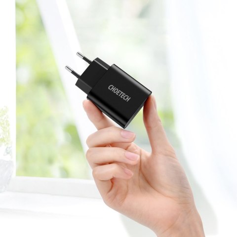 Szybka ładowarka sieciowa QuickCharge 3.0 18W 3A + kabel USB 1m czarny Szybka ładowarka sieciowa QuickCharge 3.0 18W 3A + kabel USB 1m czarny