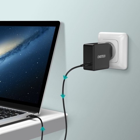 Szybka ładowarka sieciowa USB Typ C PD 60W 3A czarny Szybka ładowarka sieciowa USB Typ C PD 60W 3A czarny