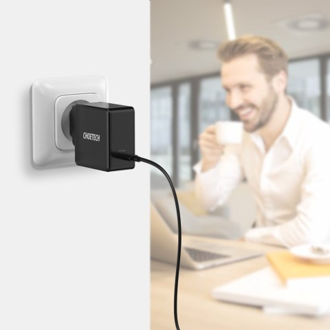 Szybka ładowarka sieciowa USB Typ C PD 60W 3A czarny Szybka ładowarka sieciowa USB Typ C PD 60W 3A czarny