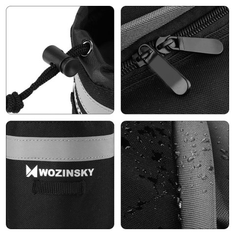 Torba rowerowa na bagażnik z paskiem na ramię 6l czarny Torba rowerowa na bagażnik z paskiem na ramię 6l czarny
