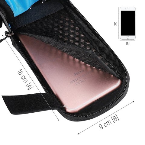 Torba rowerowa na ramę + odczepiany pokrowiec na telefon do 6.5" 1.5l czarna Torba rowerowa na ramę + odczepiany pokrowiec na telefon do 6.5" 1.5l czarna