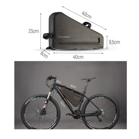 Torba rowerowa na ramę roweru 5 l szara Torba rowerowa na ramę roweru 5 l szara