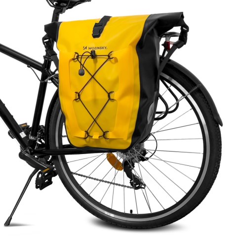 Wodoodporna torba rowerowa sakwa na bagażnik 25l żółty Wodoodporna torba rowerowa sakwa na bagażnik 25l żółty