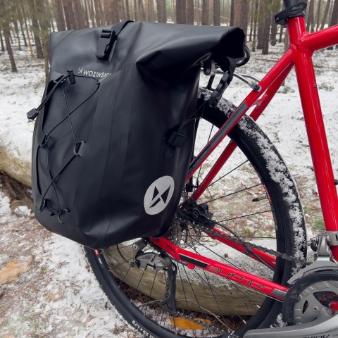 Wodoodporna torba rowerowa sakwa na bagażnik 25l żółty Wodoodporna torba rowerowa sakwa na bagażnik 25l żółty