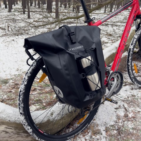 Wodoodporna torba rowerowa sakwa na bagażnik 25l żółty Wodoodporna torba rowerowa sakwa na bagażnik 25l żółty