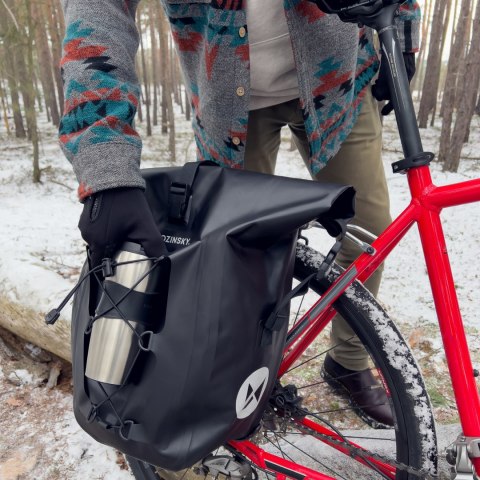 Wodoodporna torba rowerowa sakwa na bagażnik 25l żółty Wodoodporna torba rowerowa sakwa na bagażnik 25l żółty