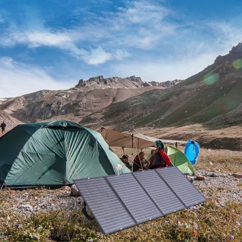 Ładowarka solarna słoneczna turystyczna składana 160W czarna Ładowarka solarna słoneczna turystyczna składana 160W czarna