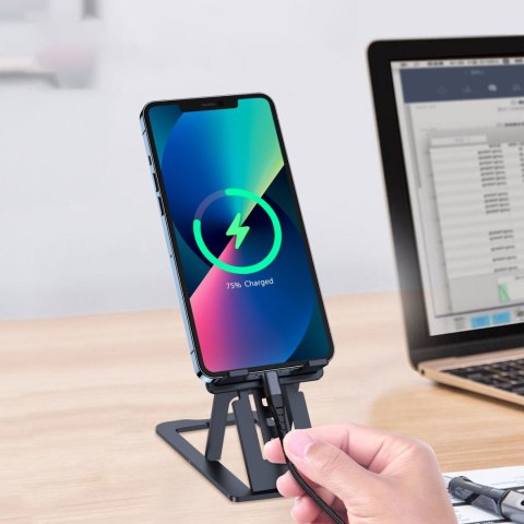 Podstawka składana na telefon smartfon tablet szary Podstawka składana na telefon smartfon tablet szary