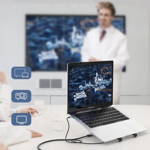 Podstawka stacja do laptopa PD USB-C HDMI 2xUSB-A 1xUSB-C 1xSD 1xTF czarny Podstawka stacja do laptopa PD USB-C HDMI 2xUSB-A 1xUSB-C 1xSD 1xTF czarny