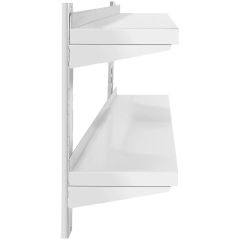 Półka ścienna wisząca gastronomiczna podwójna z regulacją STAL 100 x 30 cm Półka ścienna wisząca gastronomiczna podwójna z regulacją STAL 100 x 30 cm