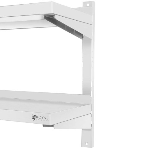 Półka ścienna wisząca gastronomiczna podwójna z regulacją STAL 100 x 30 cm Półka ścienna wisząca gastronomiczna podwójna z regulacją STAL 100 x 30 cm