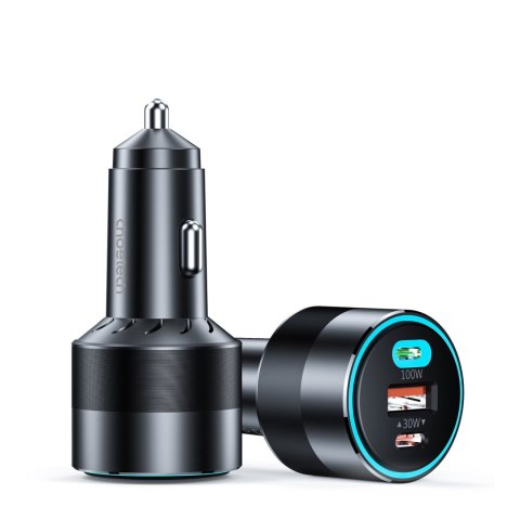 Szybka ładowarka samochodowa 130W 2xUSB-C + USB-A czarny Szybka ładowarka samochodowa 130W 2xUSB-C + USB-A czarny