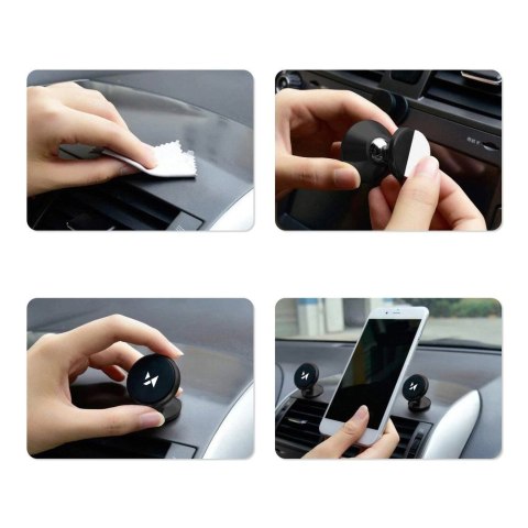 Uchwyt samochodowy na telefon na deskę rozdzielczą magnetyczny 360 czarny Uchwyt samochodowy na telefon na deskę rozdzielczą magnetyczny 360 czarny