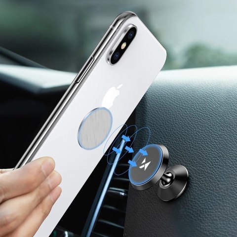 Uchwyt samochodowy na telefon na deskę rozdzielczą magnetyczny 360 czarny Uchwyt samochodowy na telefon na deskę rozdzielczą magnetyczny 360 czarny