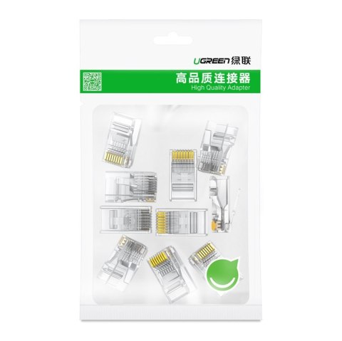 Wtyczka końcówka RJ45 8P8C Cat 6 przezroczysta ZESTAW 10szt Wtyczka końcówka RJ45 8P8C Cat 6 przezroczysta ZESTAW 10szt