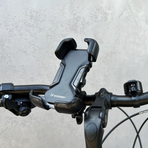 Mocny uchwyt na telefon na kierownicę roweru motocykla hulajnogi czarny Mocny uchwyt na telefon na kierownicę roweru motocykla hulajnogi czarny