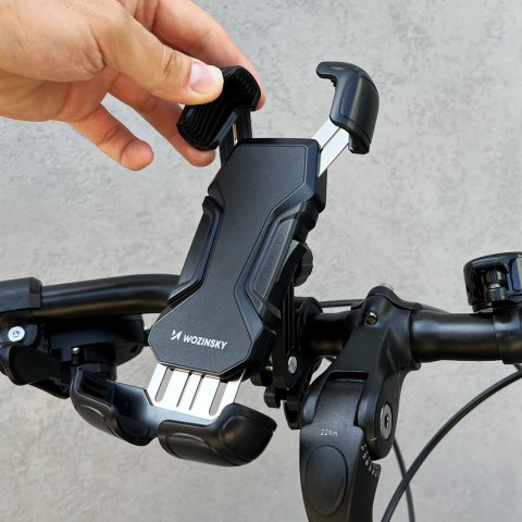 Mocny uchwyt na telefon na kierownicę roweru motocykla hulajnogi czarny Mocny uchwyt na telefon na kierownicę roweru motocykla hulajnogi czarny