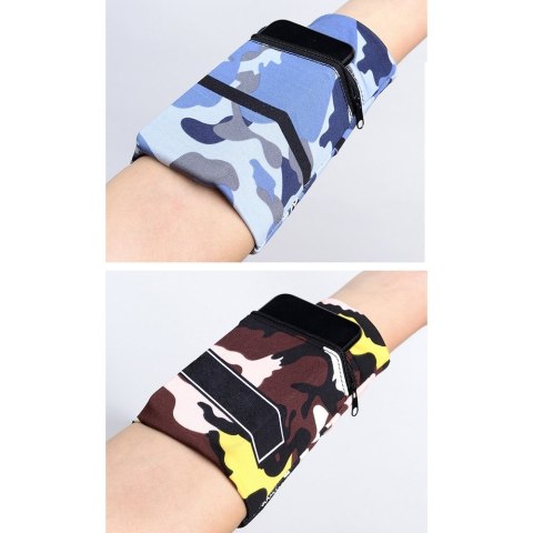 Opaska na ramię do biegania ćwiczeń fitness armband paski biały-czarny Opaska na ramię do biegania ćwiczeń fitness armband paski biały-czarny
