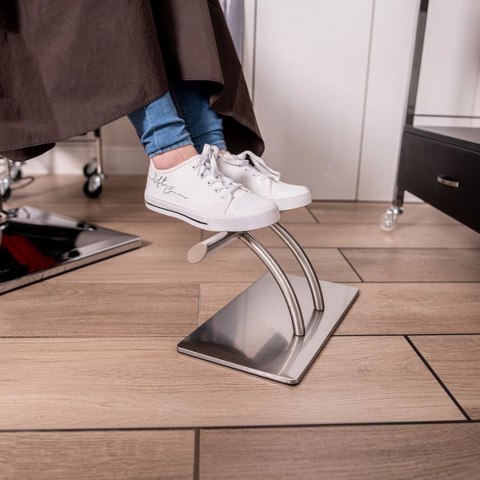 Podnóżek fryzjerski biurowy antypoślizgowy ze stali nierdzewnej 35 cm Podnóżek fryzjerski biurowy antypoślizgowy ze stali nierdzewnej 35 cm