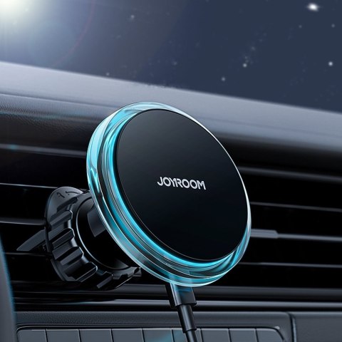 Uchwyt samochodowy do telefonu z ładowarką indukcyjną Qi 15W MagSafe na kratkę srebrny Uchwyt samochodowy do telefonu z ładowarką indukcyjną Qi 15W MagSafe na kratkę srebrny