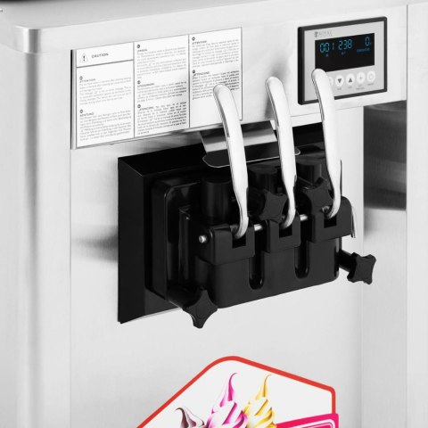 Maszyna automat do lodów włoskich 1550 W 23 l/h - 3 smaki Maszyna automat do lodów włoskich 1550 W 23 l/h - 3 smaki