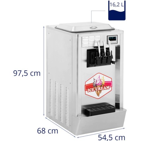 Maszyna automat do lodów włoskich 1550 W 23 l/h - 3 smaki Maszyna automat do lodów włoskich 1550 W 23 l/h - 3 smaki