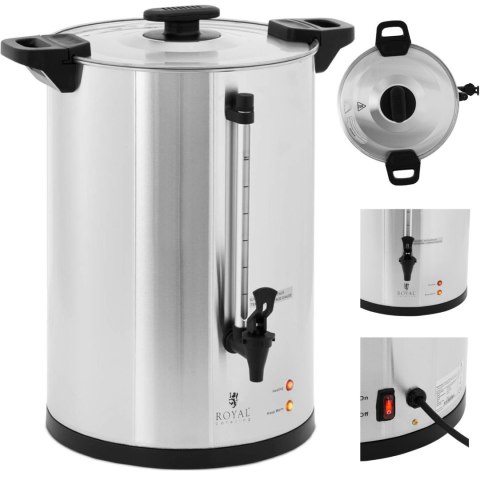 Zaparzacz do kawy herbaty z kranem 20 l 1650 W srebrny Zaparzacz do kawy herbaty z kranem 20 l 1650 W srebrny