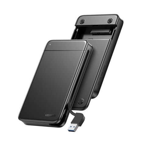 Kieszeń obudowa dysku SSD HDD 2.5'' SATA wbudowany kabel USB czarny Kieszeń obudowa dysku SSD HDD 2.5'' SATA wbudowany kabel USB czarny