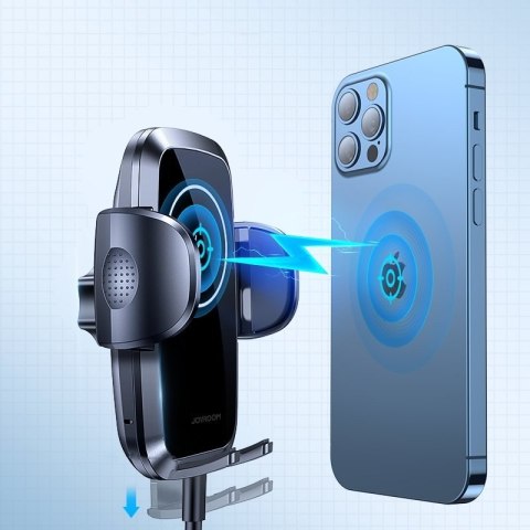 Samochodowy uchwyt do telefonu na kratkę ładowarka Qi 15W czarny Samochodowy uchwyt do telefonu na kratkę ładowarka Qi 15W czarny