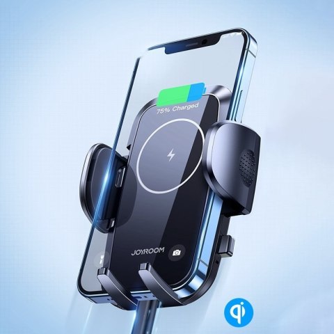 Samochodowy uchwyt do telefonu na kratkę ładowarka Qi 15W czarny Samochodowy uchwyt do telefonu na kratkę ładowarka Qi 15W czarny