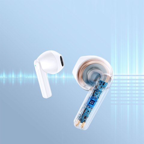 Słuchawki TWS bezprzewodowe ENC wodoodporne IPX4 Bluetooth 5.3 biały Słuchawki TWS bezprzewodowe ENC wodoodporne IPX4 Bluetooth 5.3 biały