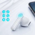 Słuchawki TWS bezprzewodowe ENC wodoodporne IPX4 Bluetooth 5.3 biały