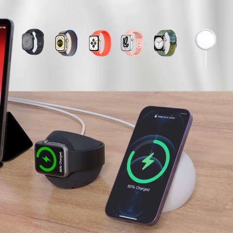 Uchwyt podstawka na ładowarkę indukcyjną stojak na telefon MagSafe czarny Uchwyt podstawka na ładowarkę indukcyjną stojak na telefon MagSafe czarny