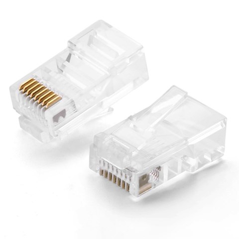 Wtyczka końcówka skrętki RJ45 8P8C UTP Cat. 5 5e przezroczysty 100szt. Wtyczka końcówka skrętki RJ45 8P8C UTP Cat. 5 5e przezroczysty 100szt.