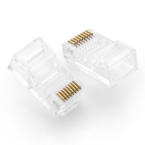 Wtyczka końcówka skrętki RJ45 8P8C UTP Cat. 5 5e przezroczysty 100szt. Wtyczka końcówka skrętki RJ45 8P8C UTP Cat. 5 5e przezroczysty 100szt.