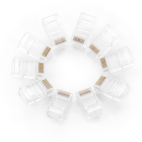 Wtyczka końcówka skrętki RJ45 8P8C UTP Cat. 5 5e przezroczysty 100szt. Wtyczka końcówka skrętki RJ45 8P8C UTP Cat. 5 5e przezroczysty 100szt.