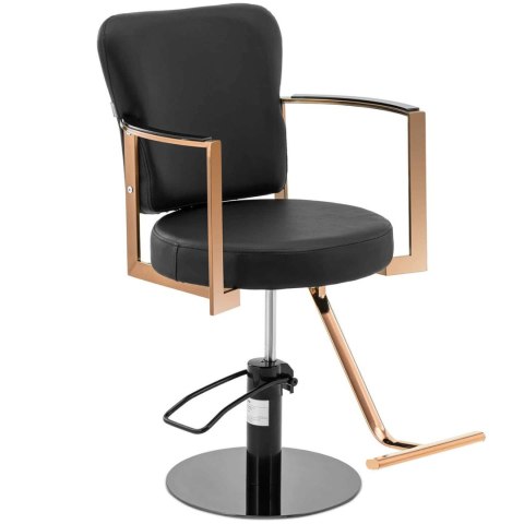 Fotel fryzjerski barberski kosmetyczny z podnóżkiem Physa NEWENT - czarny z różowym złotem Fotel fryzjerski barberski kosmetyczny z podnóżkiem Physa NEWENT - czarny z różowym złotem