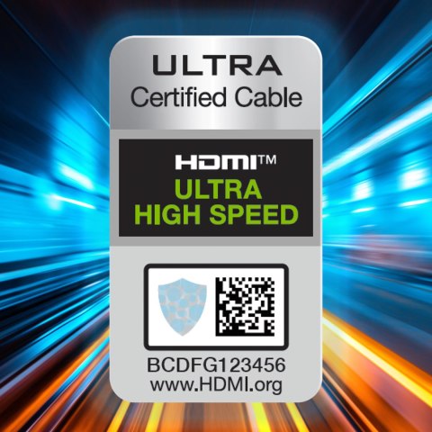 Kabel przewód HDMI 2.1 8K 60 Hz 48 Gbps 4K 120 Hz 2K 144 Hz 1 m srebrny Kabel przewód HDMI 2.1 8K 60 Hz 48 Gbps 4K 120 Hz 2K 144 Hz 1 m srebrny