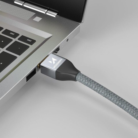 Kabel przewód HDMI 2.1 8K 60 Hz 48 Gbps 4K 120 Hz 2K 144 Hz 1 m srebrny Kabel przewód HDMI 2.1 8K 60 Hz 48 Gbps 4K 120 Hz 2K 144 Hz 1 m srebrny