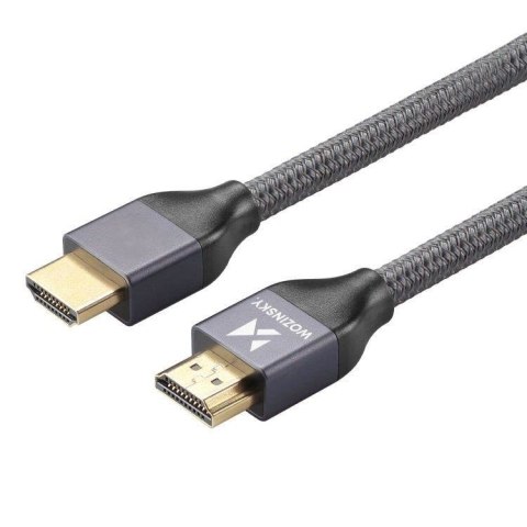 Kabel przewód HDMI 2.1 8K 60 Hz 48 Gbps 4K 120 Hz 2K 144 Hz 1 m srebrny Kabel przewód HDMI 2.1 8K 60 Hz 48 Gbps 4K 120 Hz 2K 144 Hz 1 m srebrny