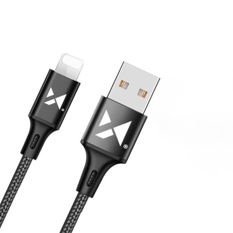 Kabel przewód USB Iphone Lightning 2.4A 1m czarny Kabel przewód USB Iphone Lightning 2.4A 1m czarny