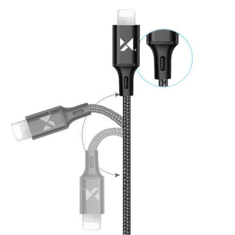 Kabel przewód USB Iphone Lightning 2.4A 1m czarny Kabel przewód USB Iphone Lightning 2.4A 1m czarny