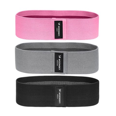 Materiałowe taśmy oporowe gumy do ćwiczeń mini band joga fitness crossfit ZESTAW 3szt Materiałowe taśmy oporowe gumy do ćwiczeń mini band joga fitness crossfit ZESTAW 3szt