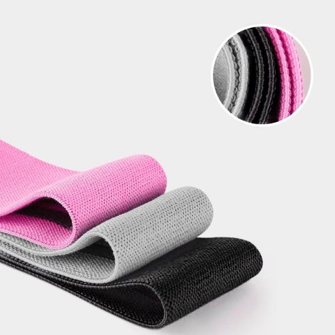 Materiałowe taśmy oporowe gumy do ćwiczeń mini band joga fitness crossfit ZESTAW 3szt Materiałowe taśmy oporowe gumy do ćwiczeń mini band joga fitness crossfit ZESTAW 3szt