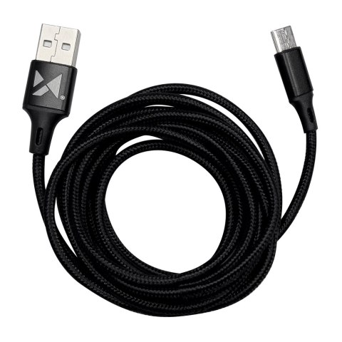 Mocny kabel przewód w oplocie USB USB-C 2.4A 1m czarny Mocny kabel przewód w oplocie USB USB-C 2.4A 1m czarny