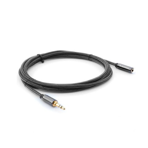 Przedłużacz mini jack żeński-męski przedłużka AUX 3m czarny Przedłużacz mini jack żeński-męski przedłużka AUX 3m czarny
